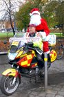 <br />
Fergal Gallagher Blood Bike  bringing Santa to the launch  of Lighing up Galway City  at the Eyre Square Shopping Centre. 
