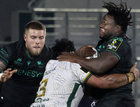Connacht v Montauban EPCR Challenge Cup game at Dexcom Stadium.<br />
Connacht's Sam Illo and Sean Jansen and Sione Mafileo, Montauban<br />
