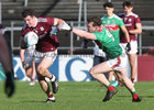 Galway v Mayo 2020 Connacht Senior Football Final at Pearse Stadium. <br />
Galway’s Johnny Duane and Mayo’s Matthew Ruane