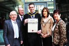 Garret Lynskey, Knocknacarra, with his parents John and Janette, grandparents Brendan and Liz Ward, after he was conferred with a B.Sc Honours Degree in Software Development. at GMIT.  
