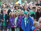 Spectators at University Road to watch the city St Patrick's Day Parade.