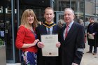 <br />
Alan Duggan, Corofin, with his parents Barbara and Tom after he was conferred with a B.Sc Honours Degree at GMIT.  