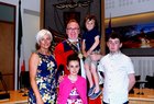<br />
Cllr Pearce Flannery, Knocknacarra, with his wife Orla, daughter Méabh, sons Daithi and Eoghan, after he was elected Mayor of Galway at City Hall. 