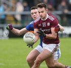 Galway v Cavan Allianz Football League division 1 game at the Pearse Stadium.<br />
Cillian McDaid, Galway, and Conor Rehill, Cavan