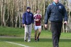 15-02-12:  NUIG Manager John Maughan walks on to the pitch .  Sigerson Cup, Quarter final, Dangan, Galway.   Photo: William Geraghty