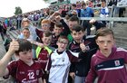 Some of the young Moycullen GAA Club members who were supporting the Galway team at the Leinster Senior Hurling Championship semi final at O'Connor Park in Tullamore.