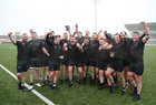 Connemara v Dunmore Bank of Ireland Junior Cup final at Dexcom Stadium.<br />
Connemara players celebrate after winning the game
