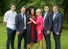 Colleen McInerney from Oranmore with her parents Gerry and Ita McInerney, her brothers Gearoid (left) and Sean, and Johnny Madden (right), after she was conferred with the degree of Honours Bachelor of Science (Speech and Language Therapy) at NUI Galway.