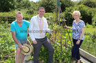 Committee member Tom Hanley with Mayor of Galway, Cllr Mike Cubbard and Cllr Terry O'Flaherty at the Ballinfoile Mór Community Organic Garden annual Sunday Harvest.
