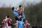 15-02-12:  UUJ's Anton McCardle claims a high ball.  Sigerson Cup, Quarter final, Dangan, Galway.   Photo: William Geraghty