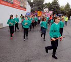 <br />
Mellows Woods school band leading the parade at the Community Festival in the Cumasu Ard  Family Resort Centre Doughiska,