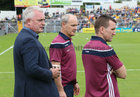 Galway v Clare 2018 All-Ireland Senior Hurling Championship semi-final replay at Semple Stadium, Thurles.<br />
Former Tipperary player Nicky English chatting with Micheal Donoghue and Francis Forde before the game.
