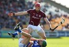 Galway v Laois Leinster Senior Hurling Championship semi final at O'Connor Park, Tullamore.<br />
Galway's Jonathan Glynn and Tom Delaney. Laois