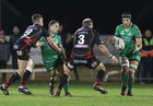 Cionnacht v Newport Gwent Dragons Guinness PRO12 game at the Sportsground.<br />
Connacht's Jake Heenan and and Brok Harris and Tavis Knoyle, Dragons