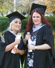 Laura Stone, Castlegar, and Claire Gilmore, Shantalla, who were both conferred with a Higher Diploma in Midwifery at NUI Galway.