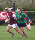 Galway v Westmeath LIDL Ladies National Football League Division 1 Round 3 game at Clonberne.<br />
Galway's Shauna Molloy and Westmeath's Rachel Dillon