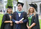 Pictured after they were conferred with Honours Bachelor of Science Degrees at NUI Galway were, from left: Ciara Morris Burke, Knocknacarra, Cillian McCarthy, Oranmore and Niamh Kavanagh, Salthill.