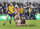 Galway v Roscommon Connacht FBD final at the NUI Galway Connacht GAA Air Dome.<br />
Galway’s Liam Silke and Roscommon’s Colin Walsh and Richard Hughes