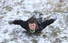 With schools closed many children were out having fun in the snow at Salthill Park.