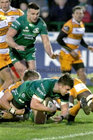 Connacht v Toyota Cheetahs Guinness PRO14 game at the Sportsground.<br />
Connacht's Tom Farrell scoring a try