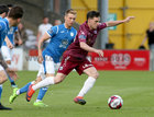 Galway United v Finn Harps SSE Airtricity League game at Eamonn Deacy Park.<br />
Galway United's Conor Barry and Jesse Devers, Finn Harps