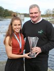 Katie O'Brien, Bronze Medal medal winner in the Para PR2 single Scull's event at the World Rowing Championships in Linz Austria, pictured with Martin Kilbane, head of Para Rowing Ireland, at the reception at Galway Rowing Club.