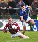 Galway v Cavan Allianz Football League division 1 game at the Pearse Stadium.<br />
Padraig Cunningham, Galway, and Conor Rehill, Cavan