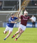 Galway v Laois Allianz Hurling League Division 1B Round 1 game at the Pearse Stadium.<br />
Joe Canning, Galway and John Lennon, Laois