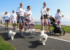 ALL SMILES . . . at South Park while taking part in the Galway Memorial Walk in aid of Galway Hospice last Sunday.