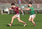Galway v Mayo FBD Insurance Connacht Football competition 2020 semi-final at MacHale Park, Castlebar.<br />
Galway’s Michael Daly and Mayo’s Michael Plunkett