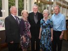 Christy Kelly, Chairman of the Bushypark Pastoral Council, and his wife Myra, Fr. Martin Downey, P.P., St. Joseph's Parish, and Rita and Jarlath Burke at the celebration dinner at the Westwood House to mark the 175th anniversary of St. James' Church, Bushypark.