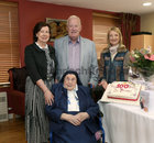At Sr Teresa Gilligan with her nieces Mary Slattery, Nenagh (left) and Anne Gilligan, Ballinasloe, and nephew Sean Gilligan, Renmore, Galway City, during her 100th Birthday party in St Mary’s Nursing Home at Shantalla Road in Galway City.