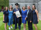 Joe Reidy, Seacrest, Knocknacarra, who was conferred with a Bachelor of Engineering Degree, Honours (Electronic and Computer Engineering) at NUI Galway, pictured with his parents Noreen and Sean and sisters, from left, Sinead, Eileen and Clare.
