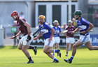Galway v Laois Leinster Senior Hurling Championship semi final at O'Connor Park, Tullamore.<br />
Galway's Jonathan Glynn and Charles Dwyer and Tom Delaney, Laois