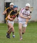 Galway v Kilkenny Under 20 Leinster Championship Hurling semi-final in Bord na Mona O'Connor Park, Tullamore.<br />
Galway goalkeeper Darach Fahy and Kilkenny's Stephen Donnelly and Sean Ryan