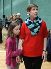 Galway West Green Party candidate Pauline O’Reilly with her daughter Cara (9) after she was eliminated at the count centre in Galway Lawn Tennis Club.