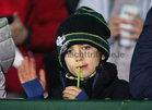 A young Connacht supporter at the United Rugby Championship game against Munster at the Sortsground on New Years Day<br />
