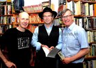  At the launch of a new book Solar Bones by Mike McCormack, at Charlie Byrnes Book Shop, Charlie Byrne, Author Mike McCormack and David Niland, Salthill. 