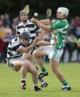 Turloughmore v Killimordaly Senior Hurling Championship game at Sarsfields GAA Club new home grounds in New inn.<br />
Tomas Madden, Killimordaly, and Michael Morris and Sean Loftus, Turloughmore