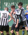 Loughrea v Galway Hibs at Bohermore.<br />
John Kennedy of Galway Hibernians, centre, after scoring a goal 