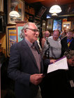 Poet Gerard Hanberry remembering 'Nora Crubs' at Ti Neachtain in conjunction with the Cuirt International Festival of Literature.