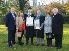Cian O'Connell, Newcastle Park, who was conferred with a Bachelor of Arts with Creative Writing, pictured with his parents Dave O'Connell and Teresa Mannion (left), and<br />
Stephen Glennon, who was conferred with a Masters of Arts in Writing, with his parents Mary and Sylvester, at NUI Galway.