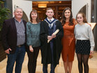 Ryan Henehan from Loughrea with his parents Brian and Helen, sister Emily (right) and Hannah Lynch from Claregalway, after he was conferred with a Bachelor of Business in Hotel and Catering Management at the GMIT conferring ceremonies in the Galmont Hotel.