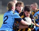 Mountbellew Moylough vs Salthill Knocknacarra Minor A Football Championship final at Tuam Stadium.<br />
Michael Daly, Mountbellew Moylough, and Ryan Hunt (2) and William Finnerty, Salthill Knocknacarra