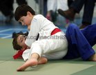 Brendan Rhatigan, Galway Judo Club, and Liam Murphy, Annaghdown Judo Club, competing at the Connacht Judo Championships in the Knocknacarra Community Centre.