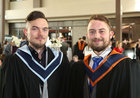 Brothers Sean and Leo Courtney, Dangan, after they were conferred with the degree of B. E., Honours, in Mechanical Engineering at the GMIT conferring ceremonies in the Galmont Hotel.