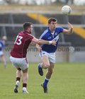 Laois v Galway Allianz Football League Division 2, round 3 game at Tuam Stadium,<br />
Galway's Danny Cunmmins and Com Begley, Laois