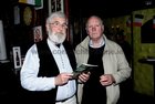 <br />
Basil Keane, Newcastle and Colm O'Riordan, Carna, at the launch of the Galway Sessions (Remembering  Eamonn Ceannt) at the Crane Bar.