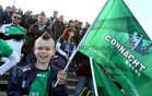 Young Connacht supporter Kyle Barrett from Loughrea at the Guinness PRO12 semi-final against Glasgow Warriors at the Sportsground.<br />
