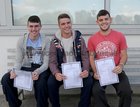 Darragh Greaney, Clarinbridge; Sean Doyle, Oranmore and James Flanagan, Oranmore  after collecting their Leaving Cert Results at Calasanctius College Oranmore. 